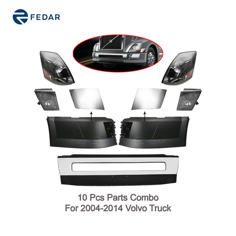 10 Pcs Front Side Parts Combo Fit 2004-2014 Volvo Truck