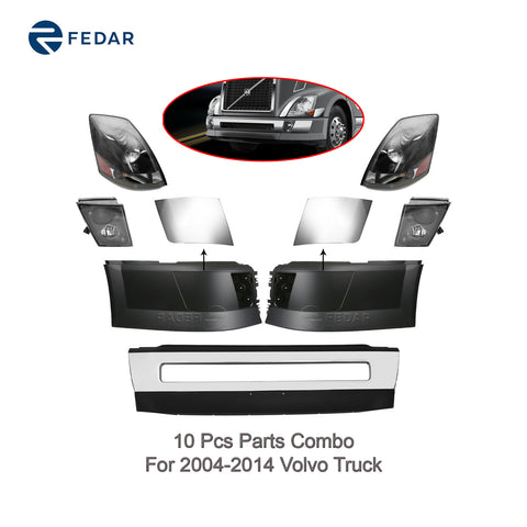 10 Pcs Front Side Parts Combo Fit 2004-2014 Volvo Truck