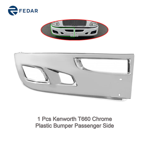 Chrome Plastic Bumper Fit Kenworth T660 Right Passenger Side