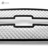 Fedar Dual Weave Mesh Grille Insert For 07-10 Chevy Silverado 3500 HD/2500 HD - Polished / Black